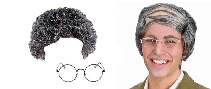 grey wigs and glasses