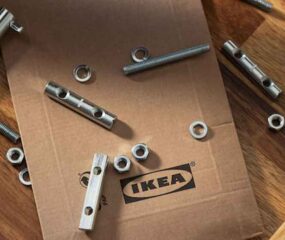 free ikea spare parts on a brown envelope