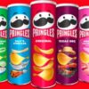 five tubes of pringles in different flavours